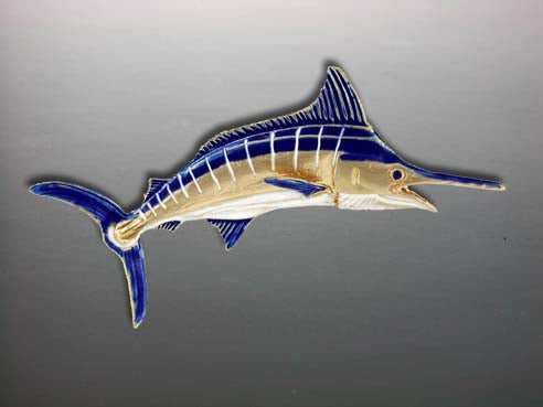 Enameled Blue Marlin Pendant