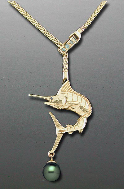 Large Marlin Lariat Necklace
