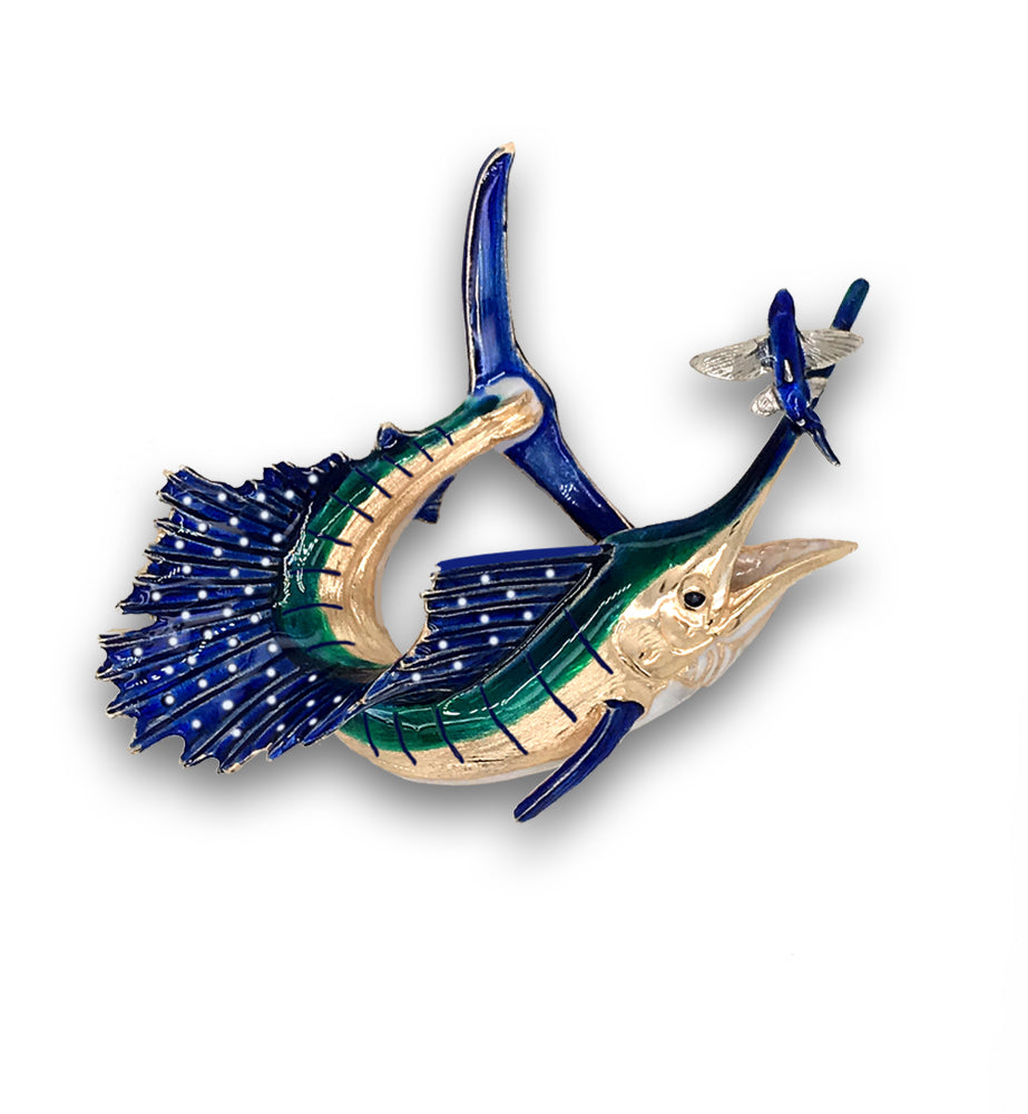 Gold hot sale sailfish pendant