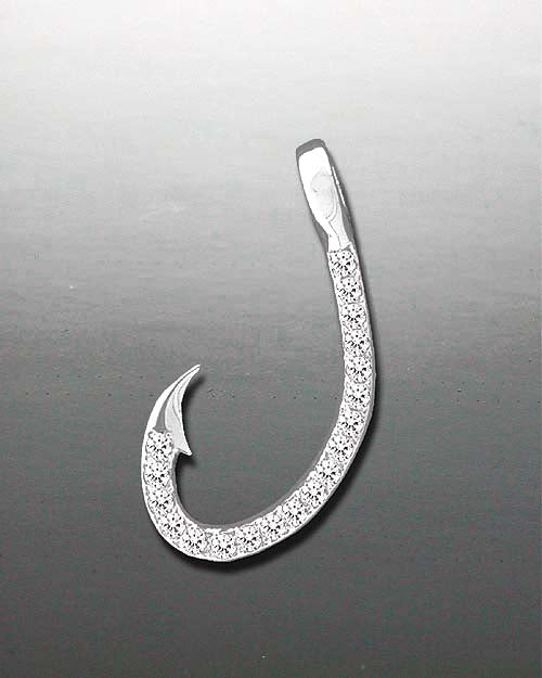 Diamond fish hook pendant Clearance