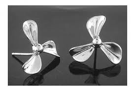 Silver Propeller Earrings