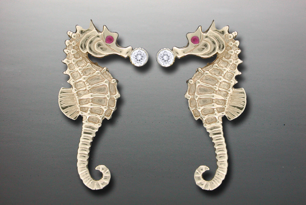 Seahorse Post Earrings