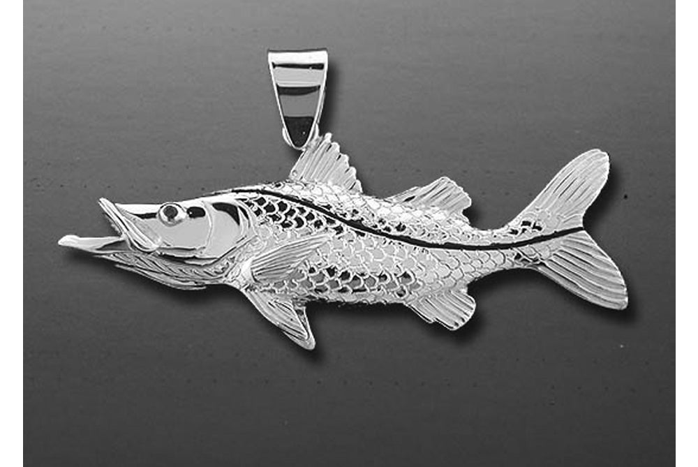 Silver Large Snook Pendant