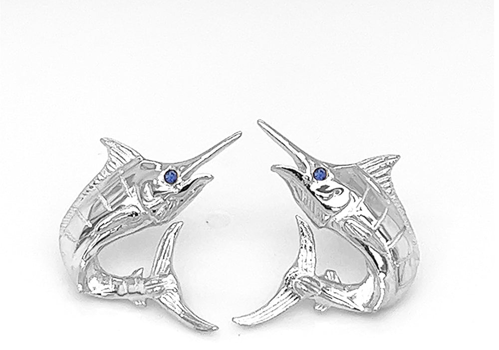 Silver Marlin Stud Earrings