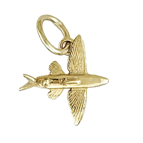 Tiny Gold Flying Fish Charm