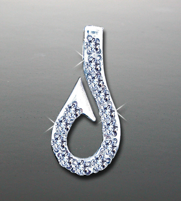 Small Diamond Pave Fishhook Pendant