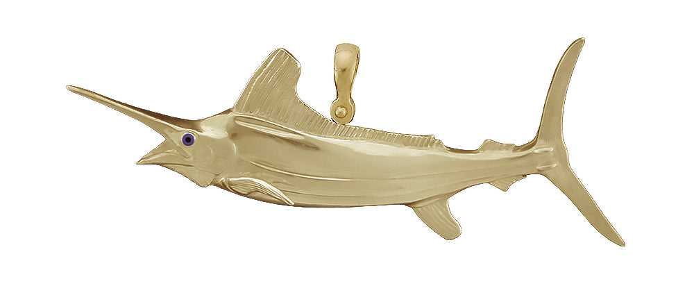 Large Half Round White Marlin Pendant