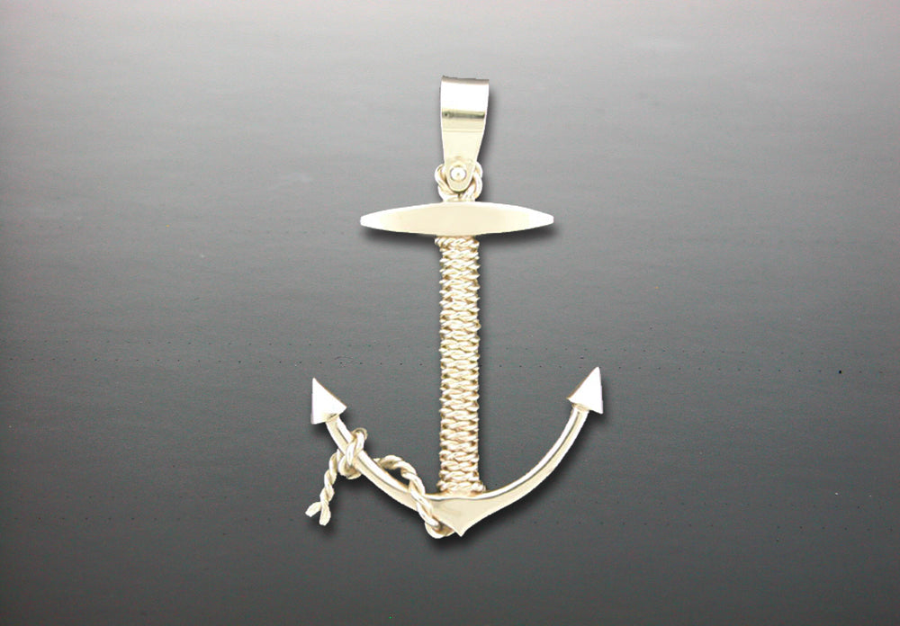 Large Twisted Rope Anchor Pendant