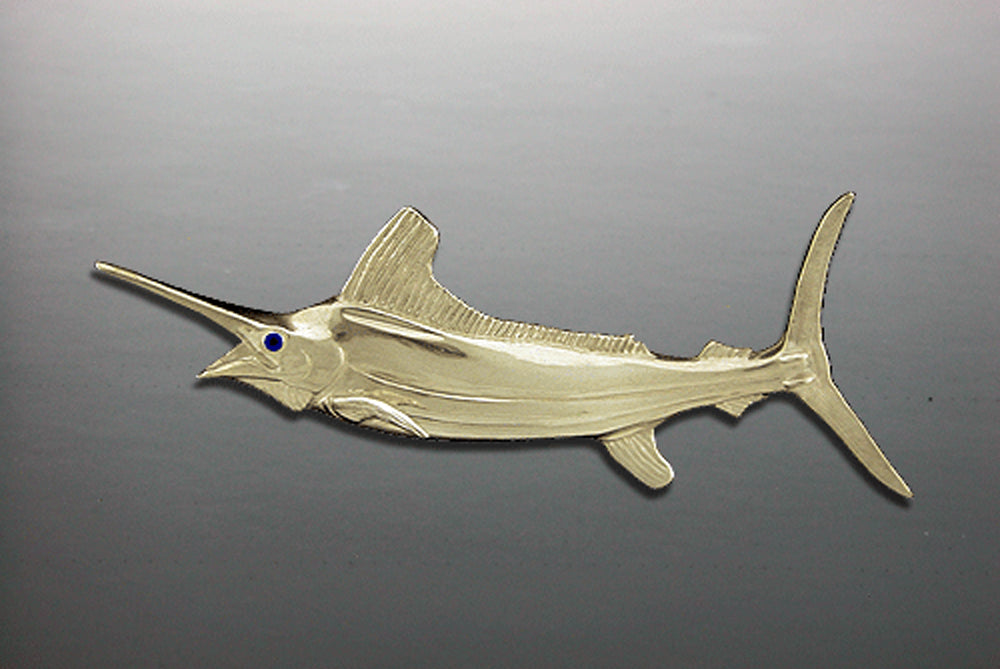 Large Half Round White Marlin Pendant