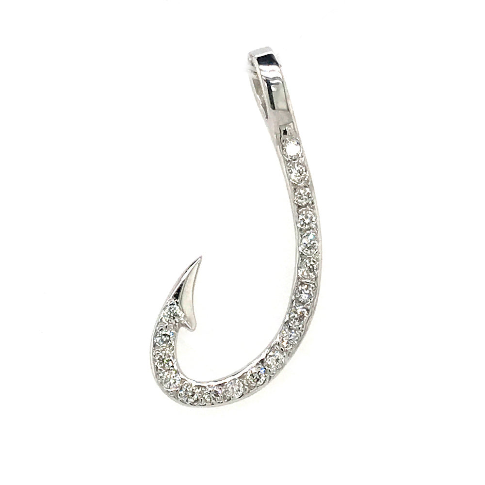 Medium Diamond Fishhook Pendant