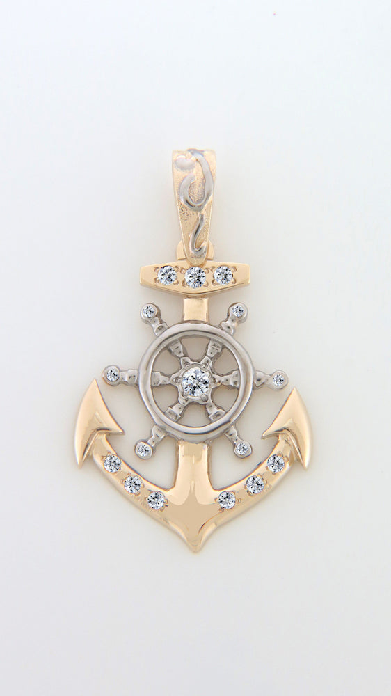 Large Diamond Anchor/ Helm Pendant