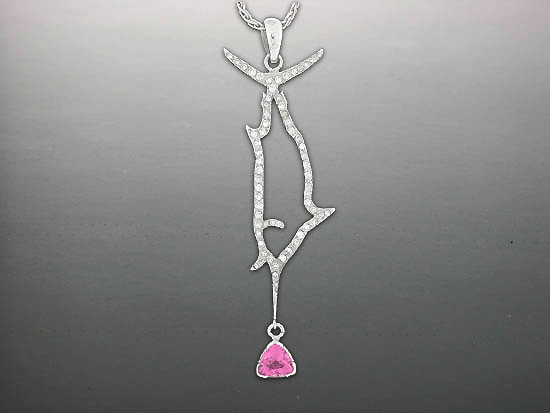 Marlin Silhouette with Pink Trillion