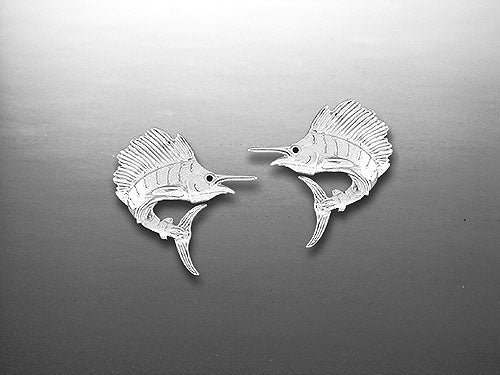 Silver Sailfish Studs Earrings