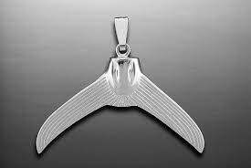 Silver Large Marlin Tail Pendant