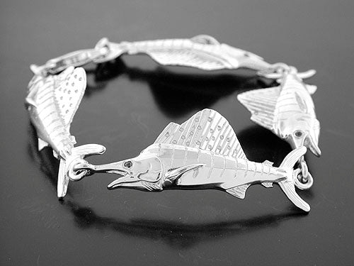 Sterling Silver Multi Sailfish Bracelet