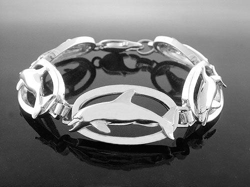 Sterling Silver Oval Porpoise Bracelet