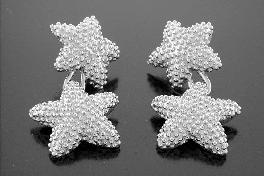 Silver Bahamian Starfish Earrings