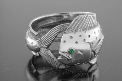 Silver Bull Dolphin Wrap Ring