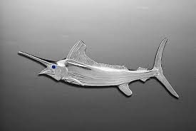 Silver Large White Marlin Pendant