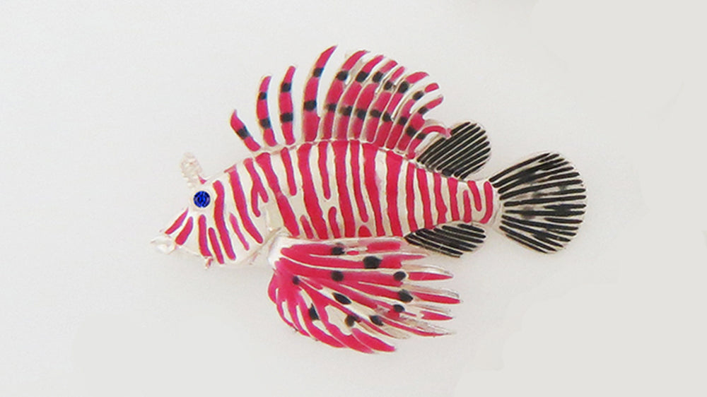 Colored Ceramic Lionfish Pendant