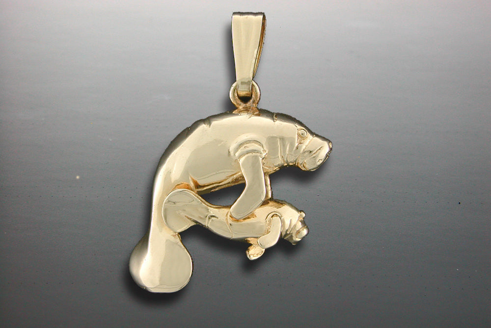Manatee and Baby Pendant
