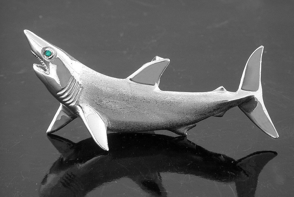 Silver Mako Shark Pendant