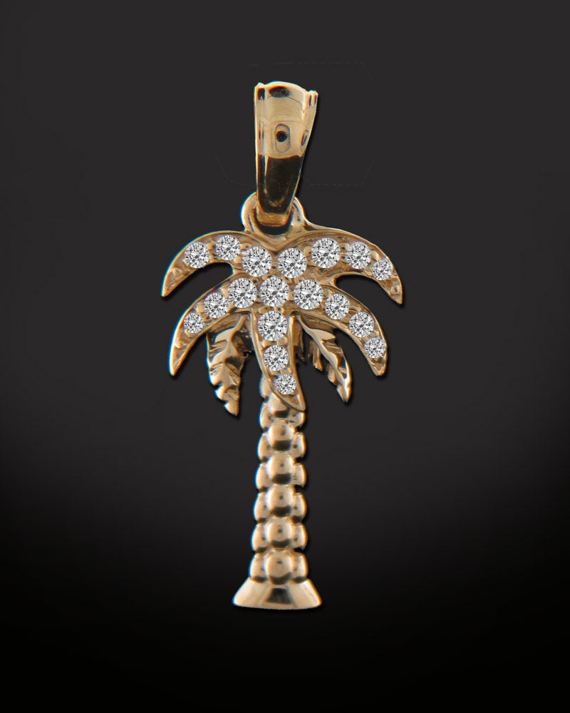 Tiny Diamond Palm Tree Pendant