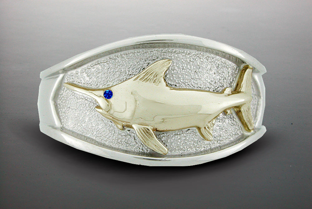 Single Fish Platform Ring (Swordfish Shown)